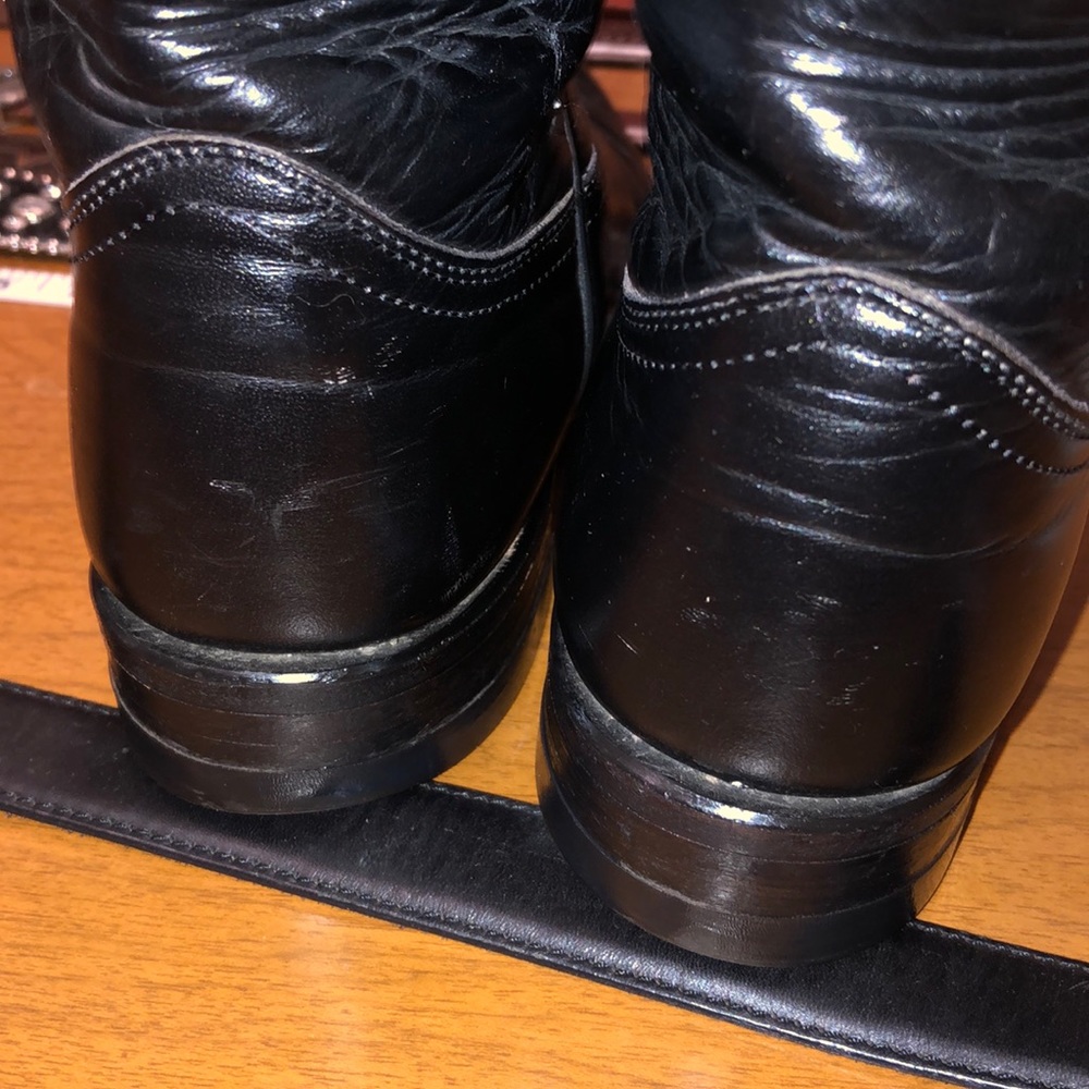 Justin black cowboy boots size 5 b great shape - Picture 7 of 7